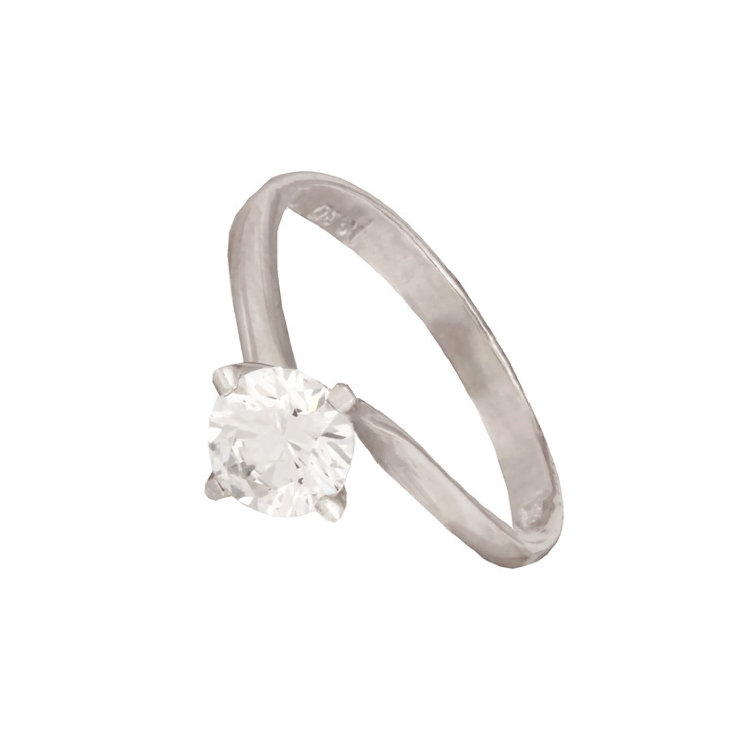 Γυναικείο λευκόχρυσο 14k δαχτυλίδι Μονόπετρο