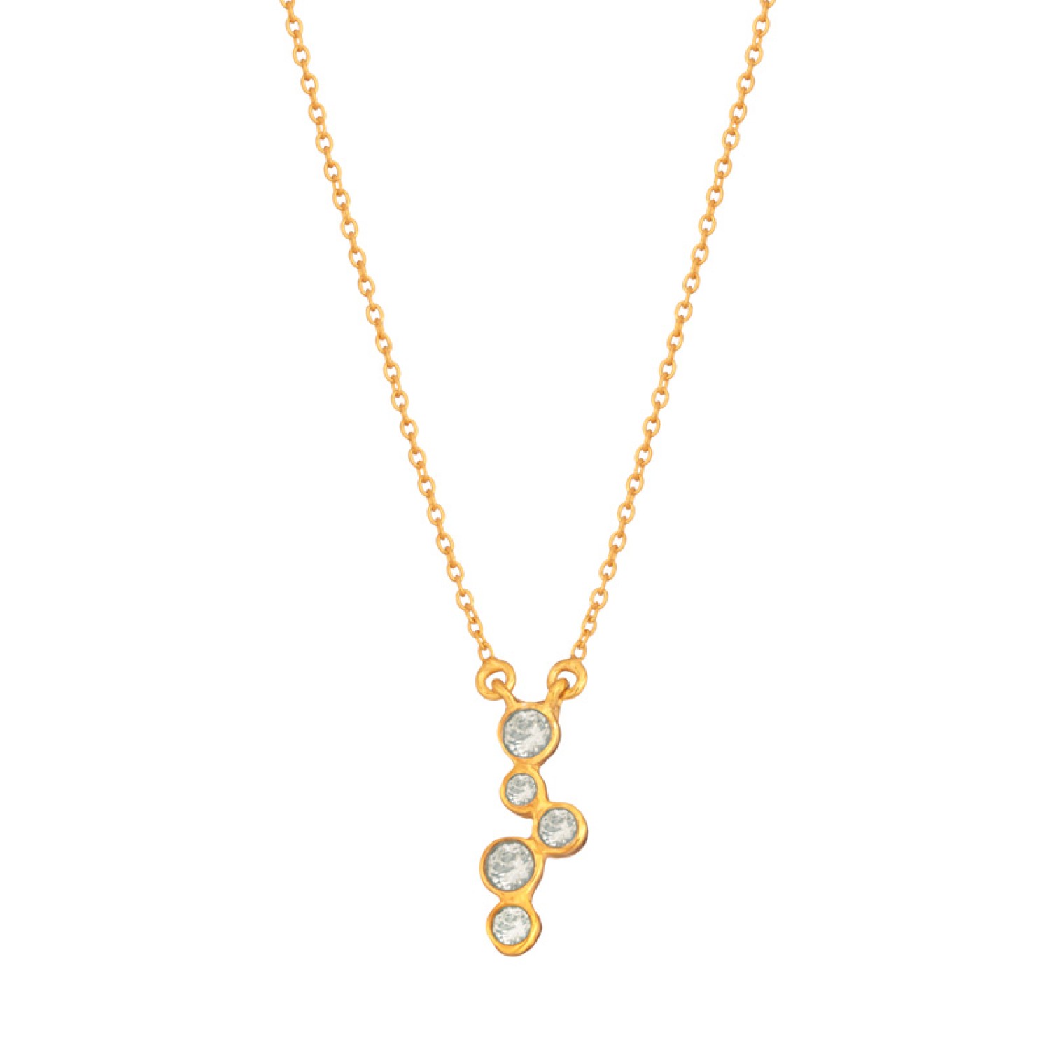 Ασημένιο επίχρυσο κολιέ πέτρες Blue Topaz