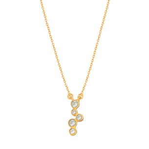 Ασημένιο επίχρυσο κολιέ πέτρες Blue Topaz