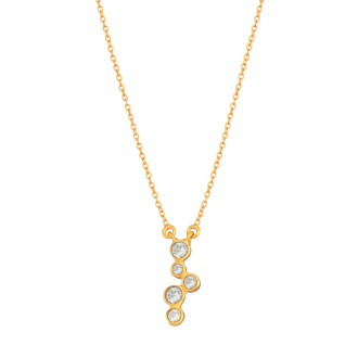 Ασημένιο επίχρυσο κολιέ πέτρες Blue Topaz