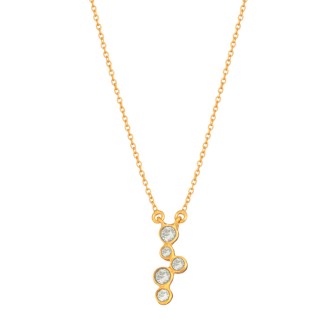Ασημένιο επίχρυσο κολιέ πέτρες Blue Topaz