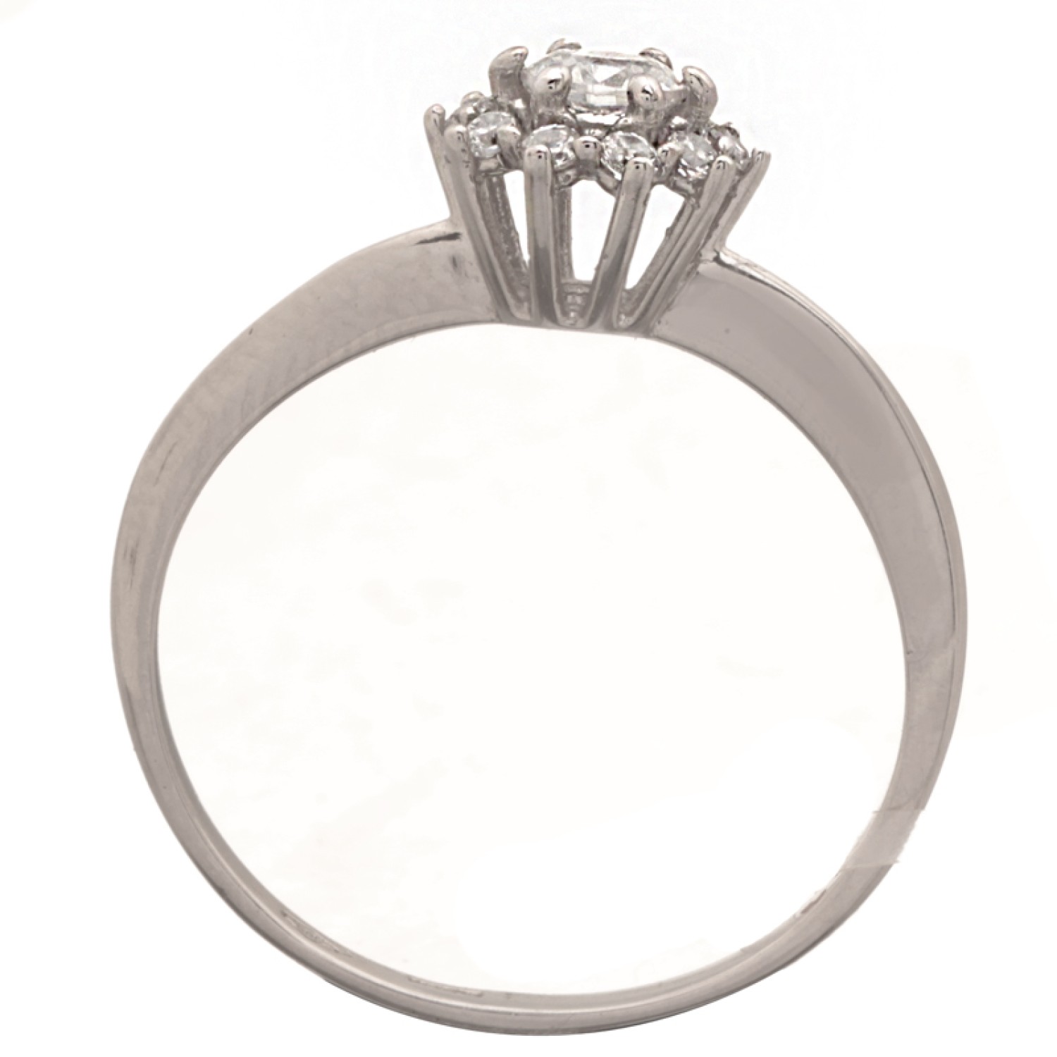 Λευκόχρυκο 14k δαχτυλίδι Μονόπετρο Ροζέττα