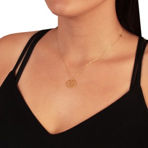 Ασημένιο επίχρυσο κολιέ Δέντρο Ζωής