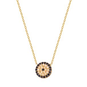 Ασημένιο επίχρυσο κολιέ Μάτι Στόχος