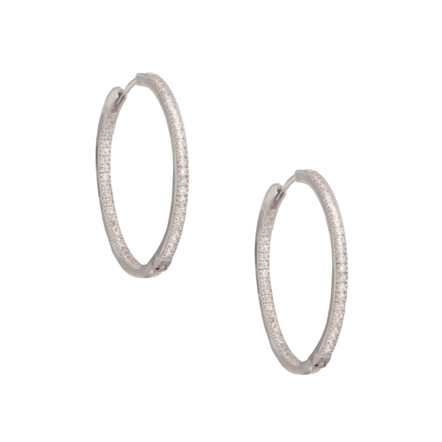 Ασημένια σκουλαρίκια tennis huggies Κρίκοι 26.00mm