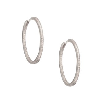 Ασημένια σκουλαρίκια tennis huggies Κρίκοι 26.00mm