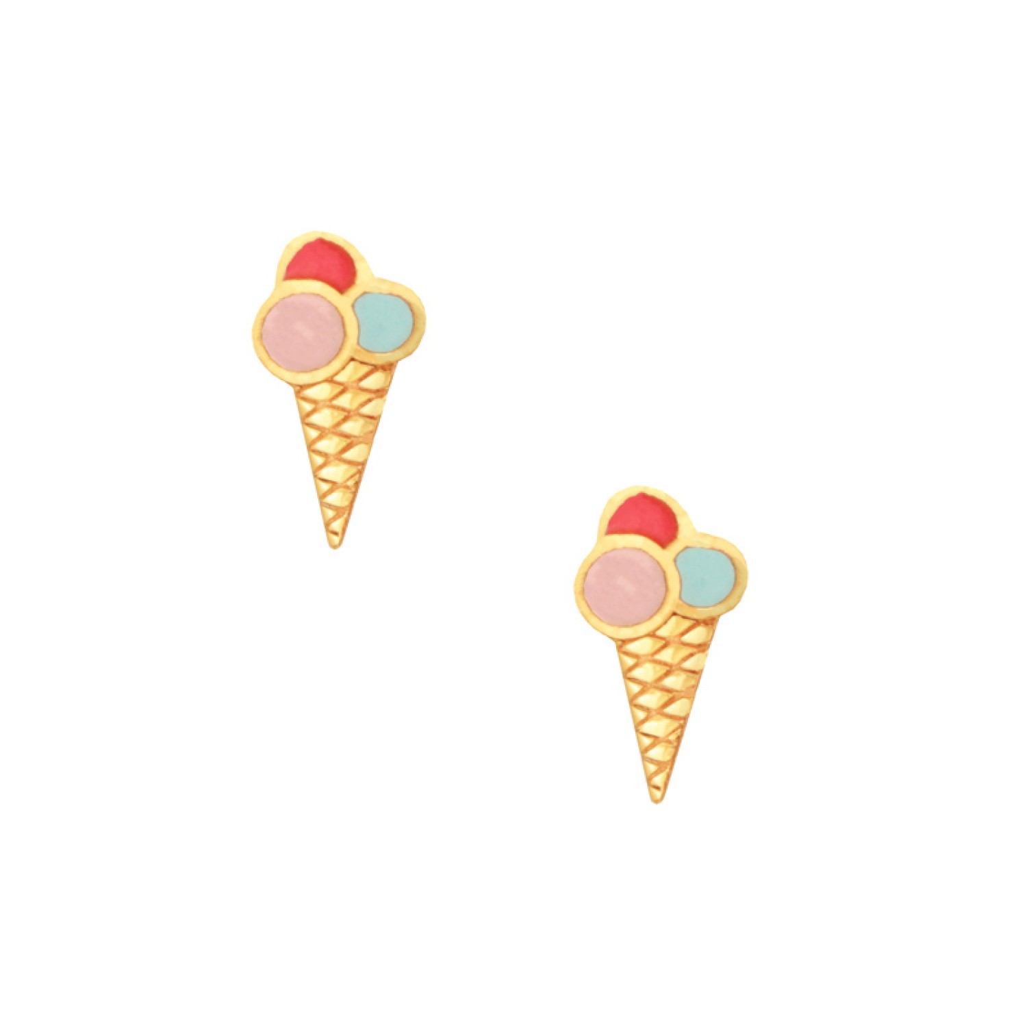 Παιδικά χρυσά 9k σκουλαρίκια Παγωτά