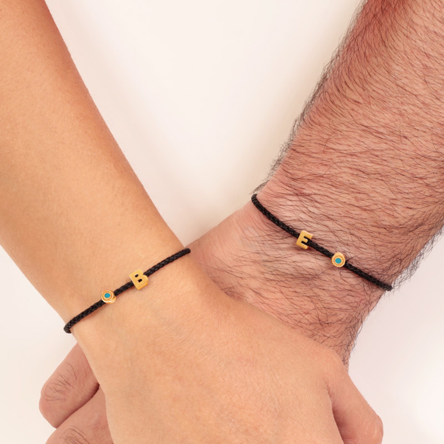 Βραχιόλι κορδόνι ασημένιο επίχρυσο Μονόγραμμα Η