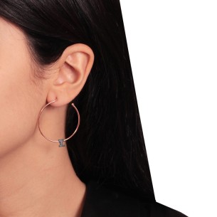 Ασημένια μαύρα σκουλαρίκια Κρίκοι Μονόγραμμα Γ 35.00mm