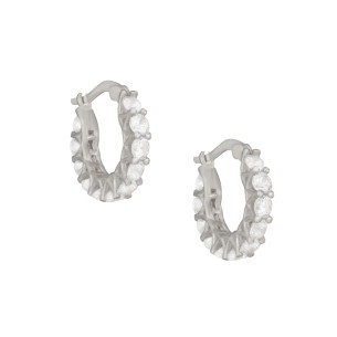 Ασημένια σκουλαρίκια tennis huggies Κρίκοι 19.00mm