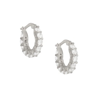 Ασημένια σκουλαρίκια tennis huggies Κρίκοι 19.00mm