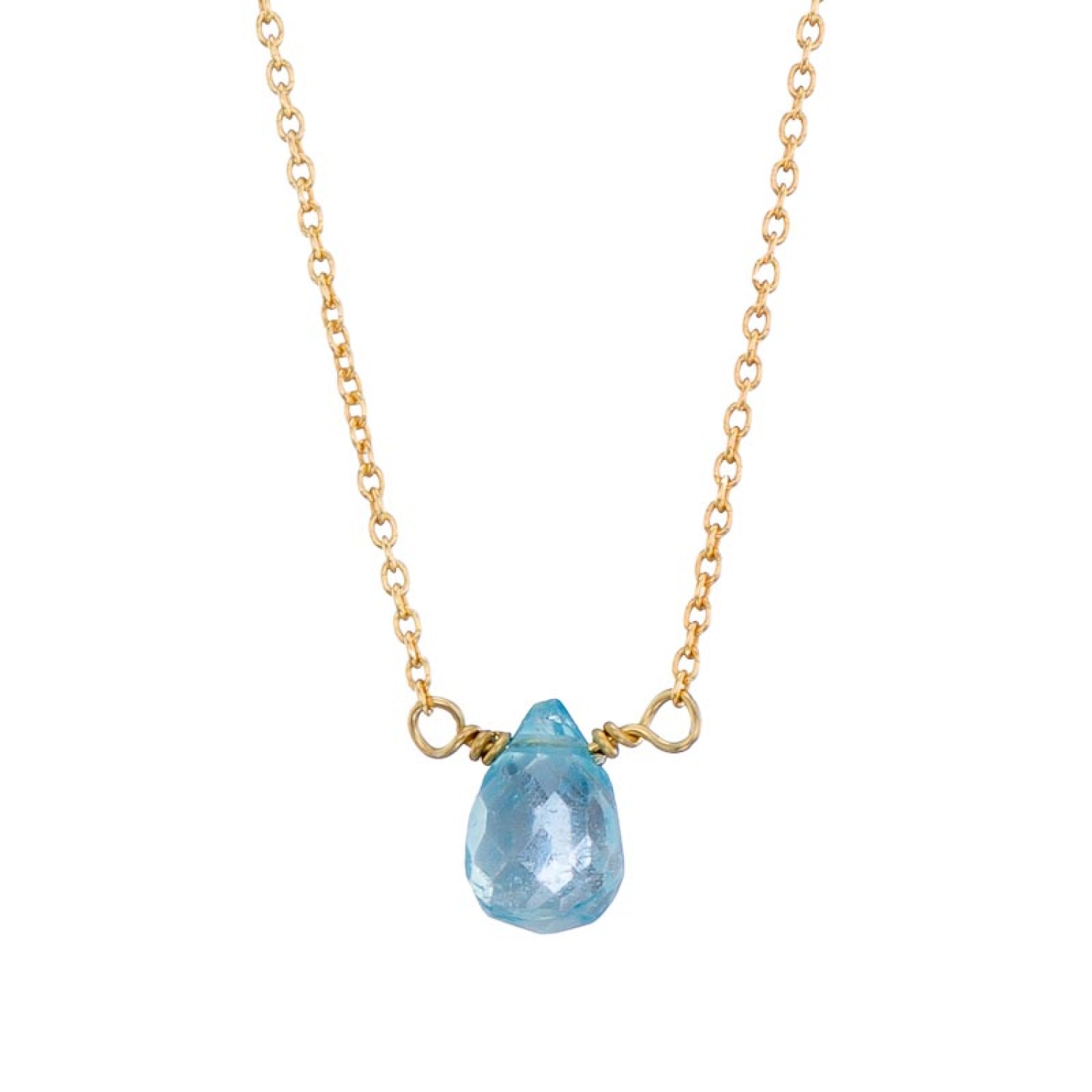 Ασημένιο επίχρυσο κολιέ Πέτρα Blue Topaz