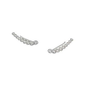 Ασημένια σκουλαρίκια Ear Climbers Μονόπετρα