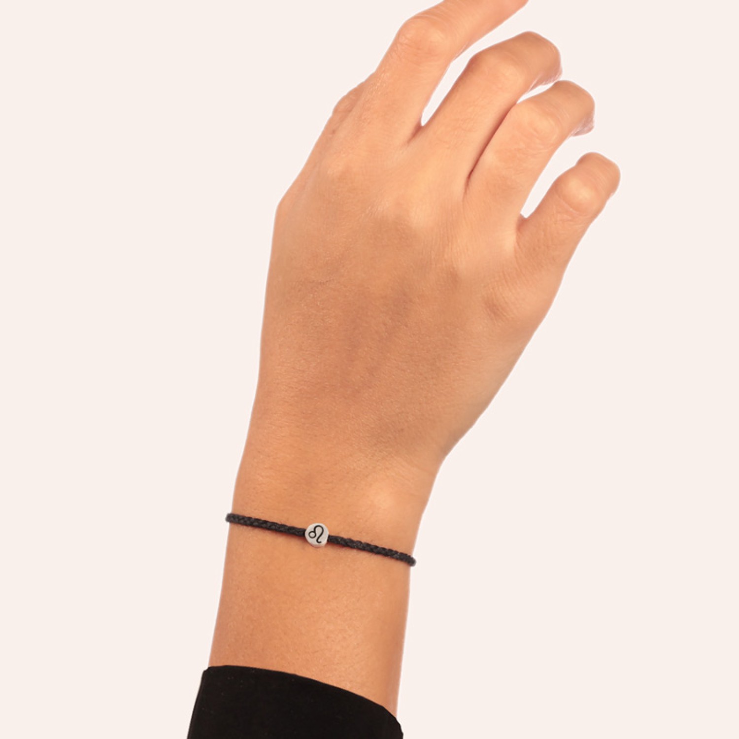 Βραχιόλι κορδόνι ασημένιο Ζώδιο Λέων