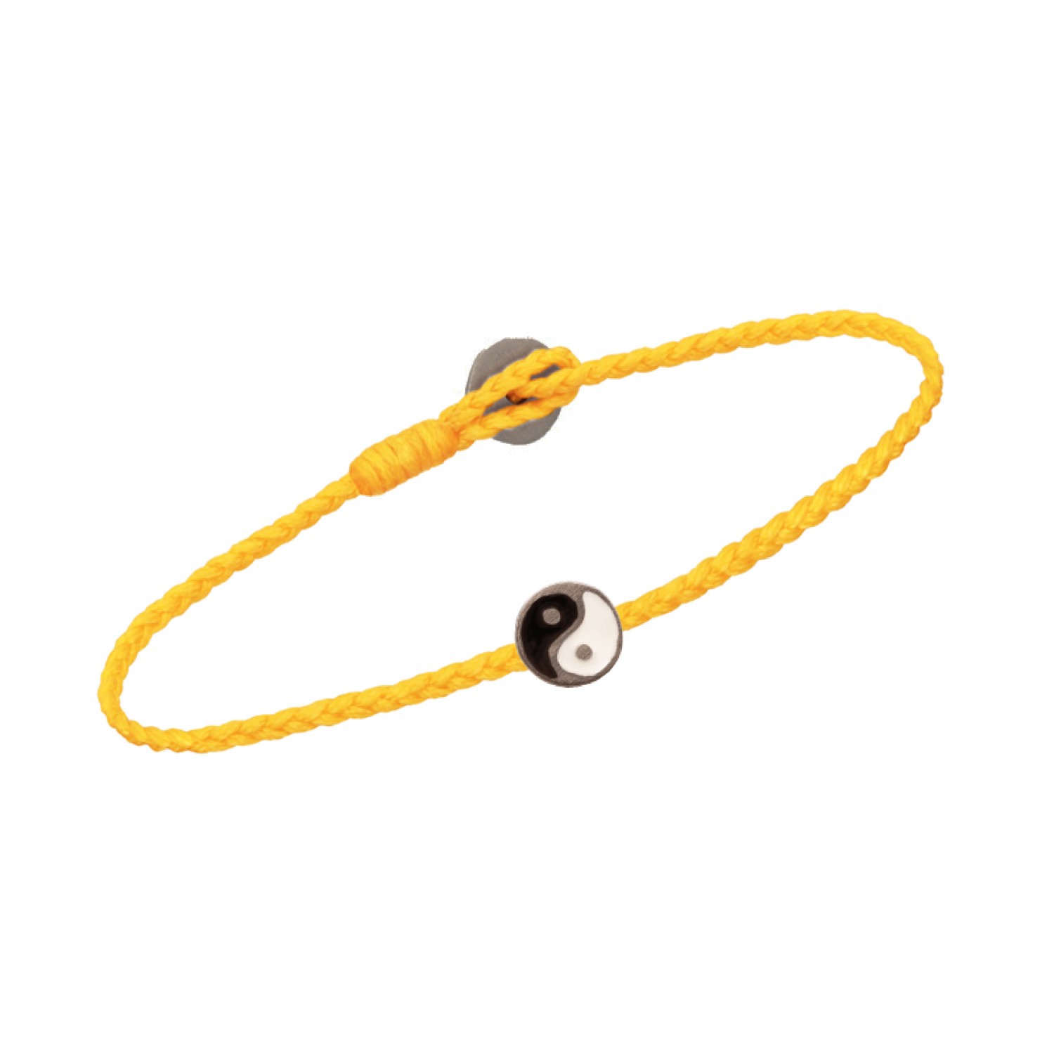 Βραχιόλι κορδόνι ασημένιο Yin Yang